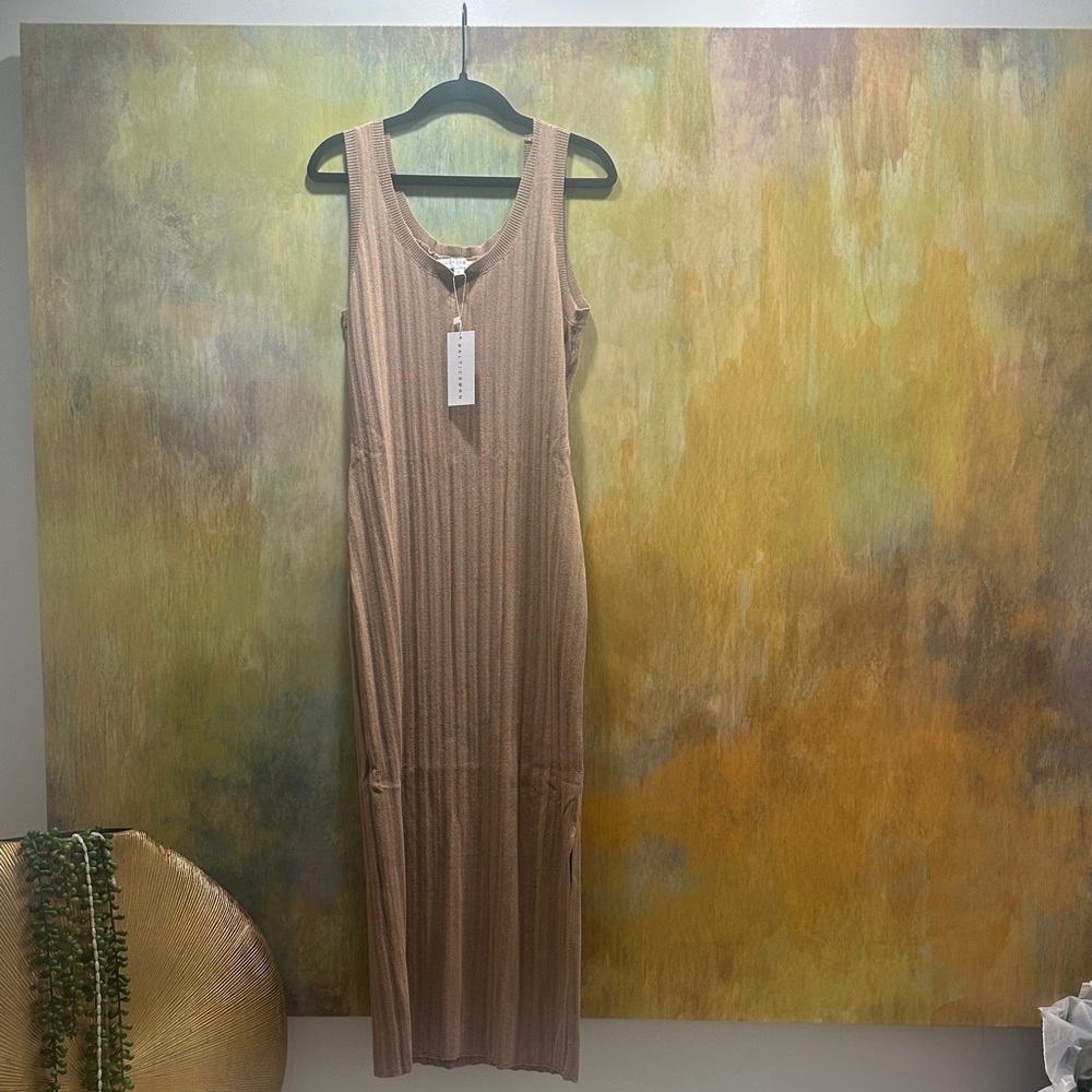 Baltic Born Sleeveless Brown Striped Maxi Dress